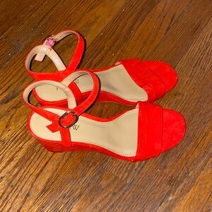 Jcrew Chic Red Women's Wedge Sandals